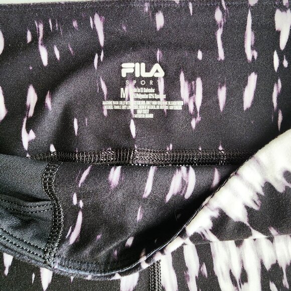 FILA Sport White and Black Speckle Athletic Leggings - Picture 5 of 5